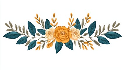 Obraz premium Elegant Floral Arrangement with Yellow and White Roses Decor