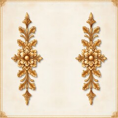 Ornate Golden Floral Motif Design for Elegant Decor