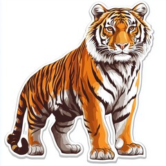 Obraz premium Majestic Bengal Tiger Illustration: Perfect for kids' books, apparel, & logos