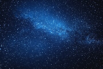 Obraz premium Starry sky background, blue night sky full of stars, glowing stars in the dark space, starry background, dark night, stars in the distance, starlight, dark background with a blue glow, night sky. 