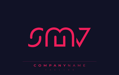 SMV abstract letter logo design. Modern Business Logo Design With Abstract Typography and Contemporary Style