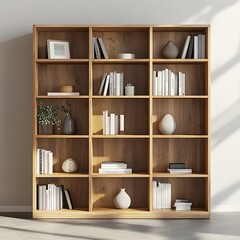 Minimalist Wooden Bookshelf Decor Interior Design