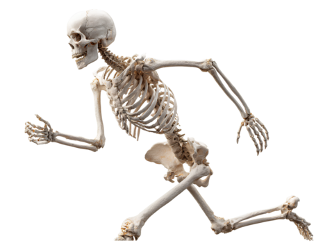  Human skeleton walking pose transparent background