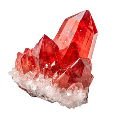 Red crystal isolated PNG on transparent background  
