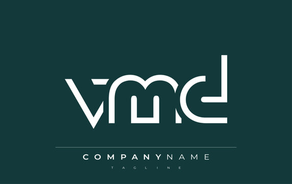 VMD Minimalistic Logo Design Featuring Geometric Shapes and Simple Typography. Abstract letter logo design