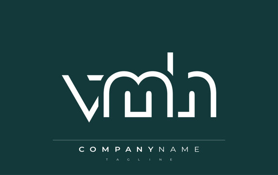 VMH Minimalistic Logo Design Featuring Geometric Shapes and Simple Typography. Abstract letter logo design