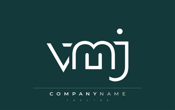 VMJ Minimalistic Logo Design Featuring Geometric Shapes and Simple Typography. Abstract letter logo design