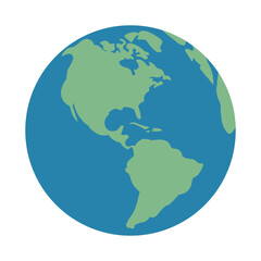 北アメリカと南アメリカが見える地球イラスト