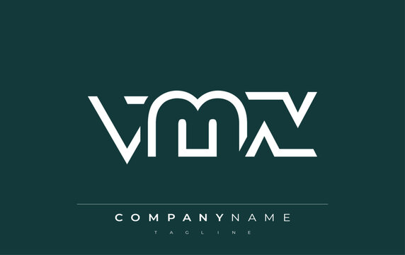 VMX Minimalistic Logo Design Featuring Geometric Shapes and Simple Typography. Abstract letter logo design