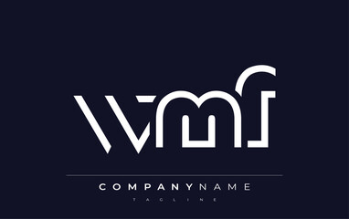WMF Minimalistic Logo Design Featuring Geometric Shapes and Simple Typography. Abstract letter logo design