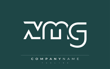 XMG Minimalistic Logo Design Featuring Geometric Shapes and Simple Typography. Abstract letter logo design
