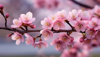 Fototapeta premium pink blossoms branch spring bloom