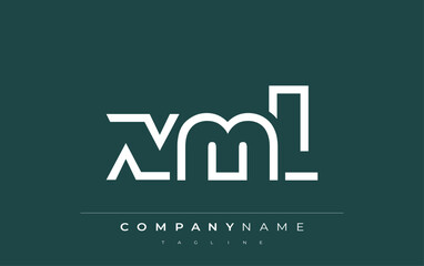 XML Minimalistic Logo Design Featuring Geometric Shapes and Simple Typography. Abstract letter logo design