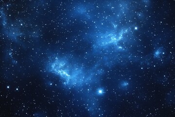 Obraz premium Starry sky background, blue night sky full of stars, glowing stars in the dark space, starry background, dark night, stars in the distance, starlight, dark background with a blue glow, night sky. 