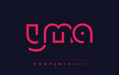YMA Minimalistic Logo Design Featuring Geometric Shapes and Simple Typography. Abstract letter logo design