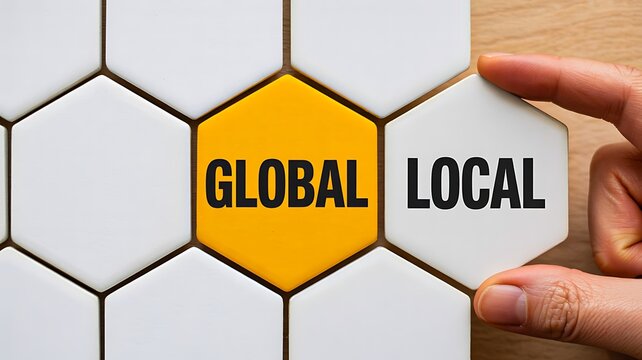 Concept of global and local connection with hexagon design