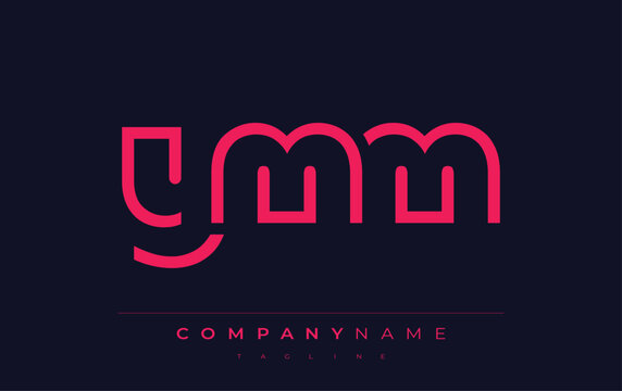 YMM Minimalistic Logo Design Featuring Geometric Shapes and Simple Typography. Abstract letter logo design