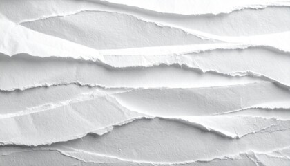 Obraz premium Fragmented White Paper Texture with Rough Edges in a Horizontal Layered Composition