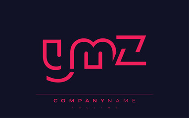 Obraz premium YMZ Minimalistic Logo Design Featuring Geometric Shapes and Simple Typography. Abstract letter logo design