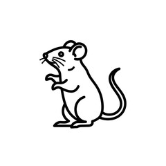 Fototapeta premium Cartoon mouse standing upright with a curious expression icon
