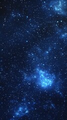 Starry sky background, blue night sky full of stars, glowing stars in the dark space, starry background, dark night, stars in the distance, starlight, dark background with a blue glow, night sky.	
