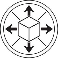 Omnidirectional Growth and Scale Business Icon