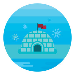 Arctic igloo winter scene. Vector