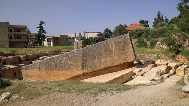 A megalithic stone also known as the Stone of the Pregnant Woman in Baalbek, Lebanon, considered one of the most significant carved stones in ancient history