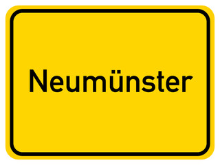 Illustration of a city entrance sign for the city of Neumünster