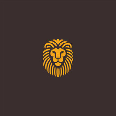 Lion head logo in bold and majestic illustration style.