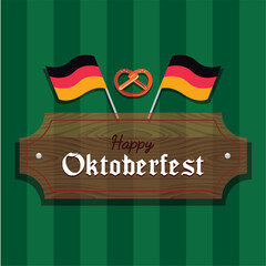 German flags Oktoberfest sign. Vector