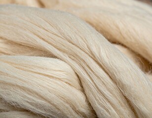 Fototapeta premium Close Up Shot of Creamy White Wool Fibers Texture Material Design Background