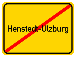 Illustration of a city exit sign for the city of Henstedt-Ulzburg