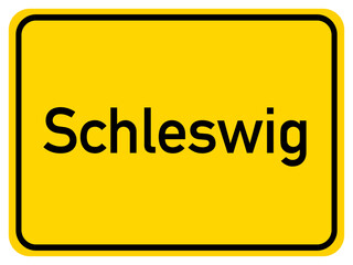 Illustration of a city entrance sign for the city of Schleswig