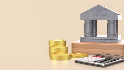 The Bank Building for Business concept 3d rendering.