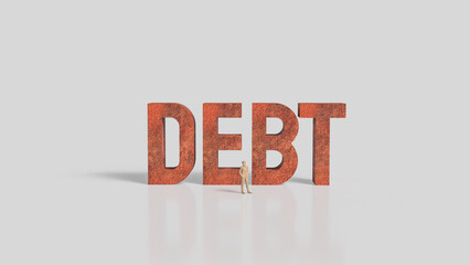 The Debt and Man for Business concept 3d Rendering.