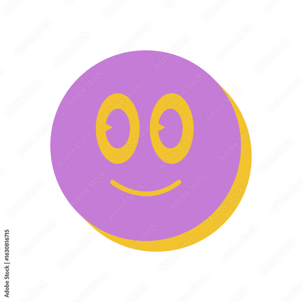 Canvas Prints brutalist abstract shape. fun icon with a smile in modern flat style. bright purple and yellow color