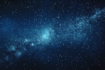 Obraz premium Starry sky background, blue night sky full of stars, glowing stars in the dark space, starry background, dark night, stars in the distance, starlight, dark background with a blue glow, night sky.