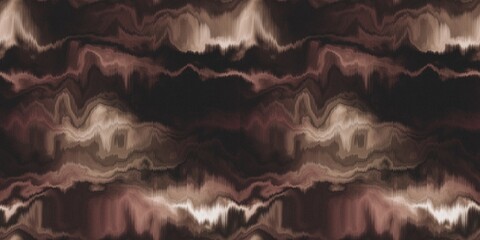 Moody ombre blur tie dye effect seamless border pattern. Wavy liquid paint flow banner edging background in bold hippy style. Striped wash tape textur for continuous design.