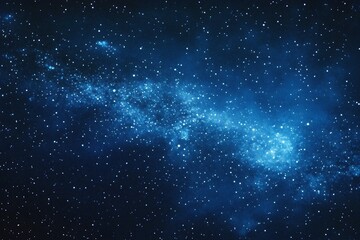 Starry sky background, blue night sky full of stars, glowing stars in the dark space, starry background, dark night, stars in the distance, starlight, dark background with a blue glow, night sky.