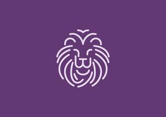 Lion in line style logo showing leadership, courage, and elegance.
