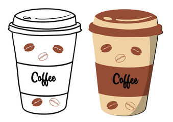 Take Away Coffee cups collection vector isolated. Hot coffee cup icon. Paper coffee cup icon isolated on white background