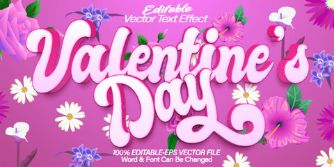 Valentine's Day Vector Text Effect Editable Alphabet Pink Love Romance