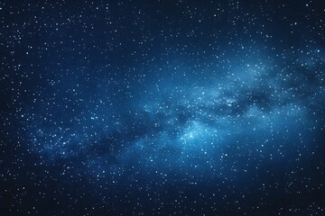 Obraz premium Starry sky background, blue night sky full of stars, glowing stars in the dark space, starry background, dark night, stars in the distance, starlight, dark background with a blue glow, night sky.