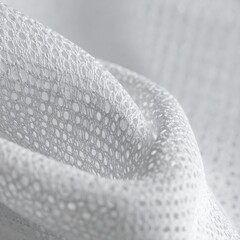 Close Up White Fabric Texture with Delicate Weave and Netting Background