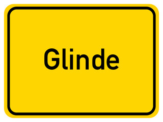 Illustration of a city entrance sign for the city of Glinde