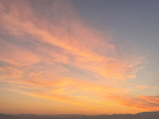 Golden Hour Sky with Fiery Sunset Cloudscape