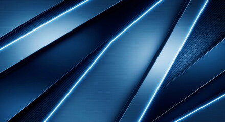 Dynamic blue abstract background with glowing neon lines and textured carbon fiber