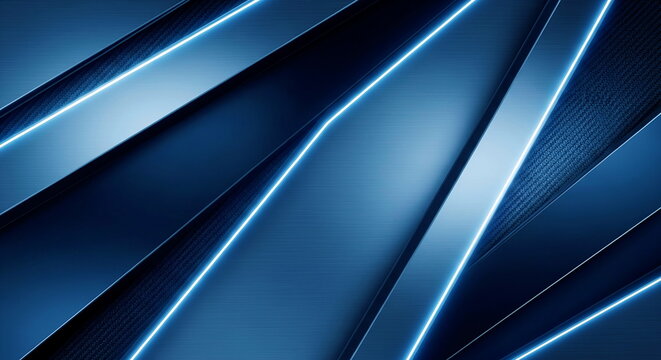 Dynamic blue abstract background with glowing neon lines and textured carbon fiber
