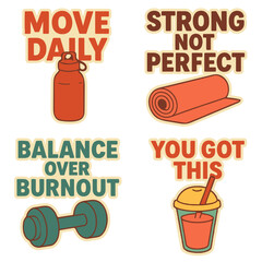 Motivational Health and Fitness Graphic Set